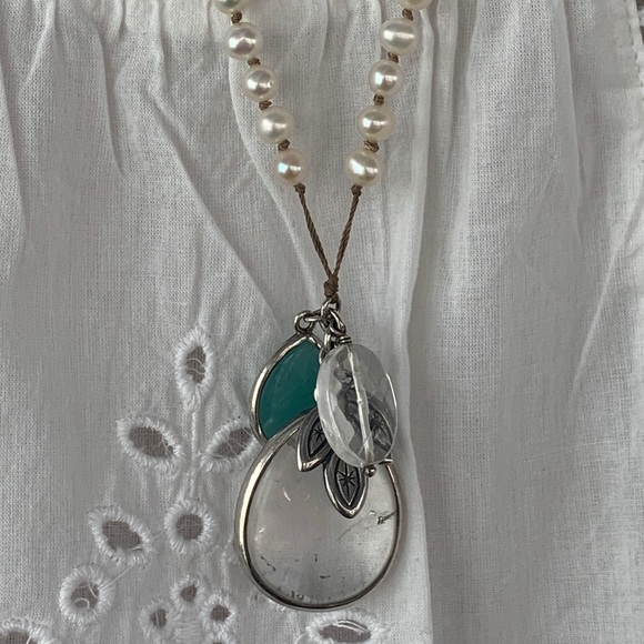 Retired SILPADA Quartz Pearl blue jade Sterling ne… - Picture 7 of 7